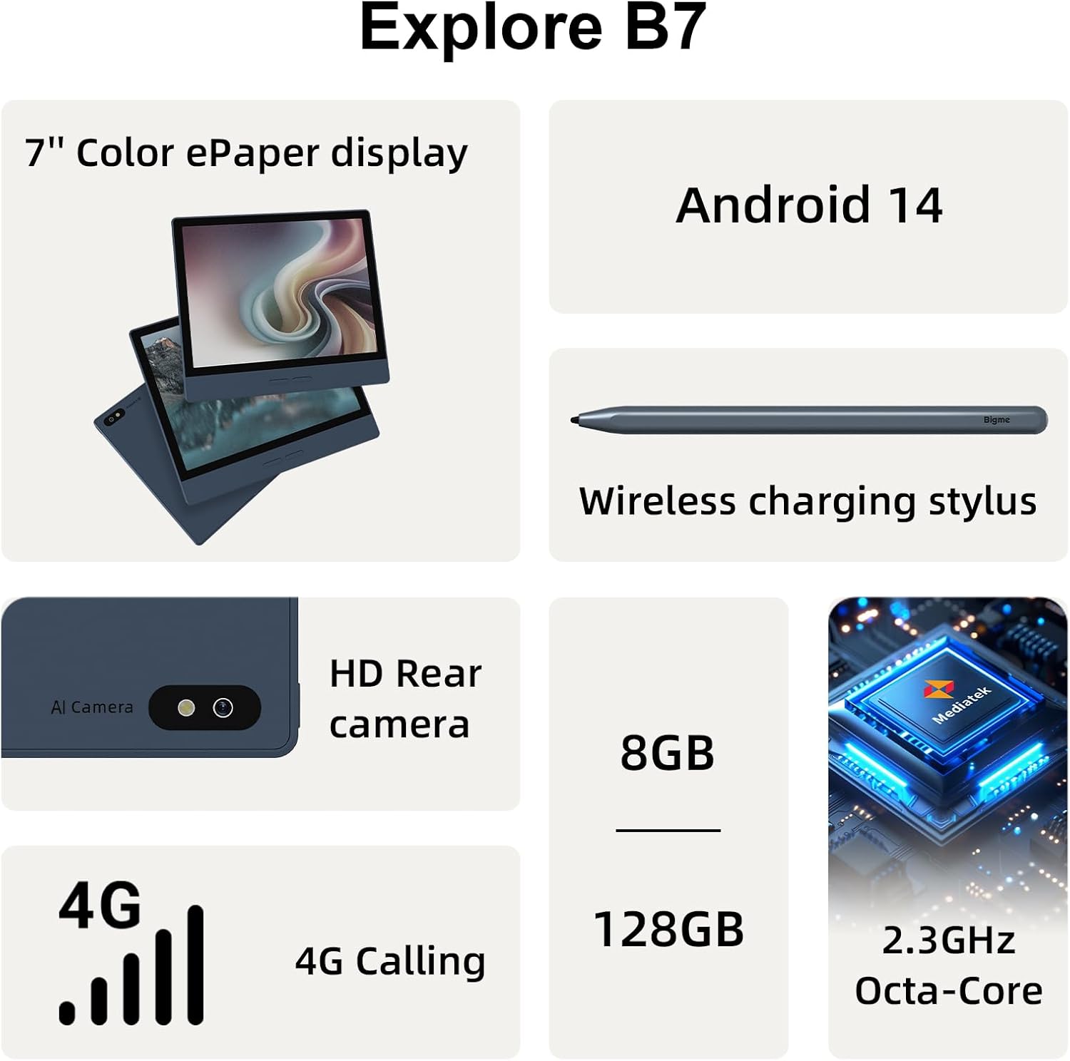 Bigme B7 (B7 · 7 Zoll) in der Herstellerabbildung