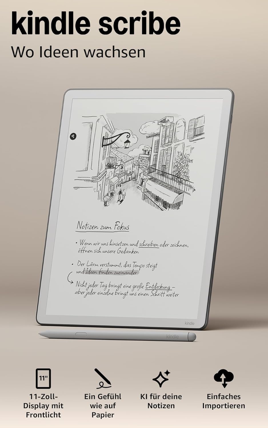 Kindle Scribe (Modell 2025 · 32 GB) in der Herstellerabbildung
