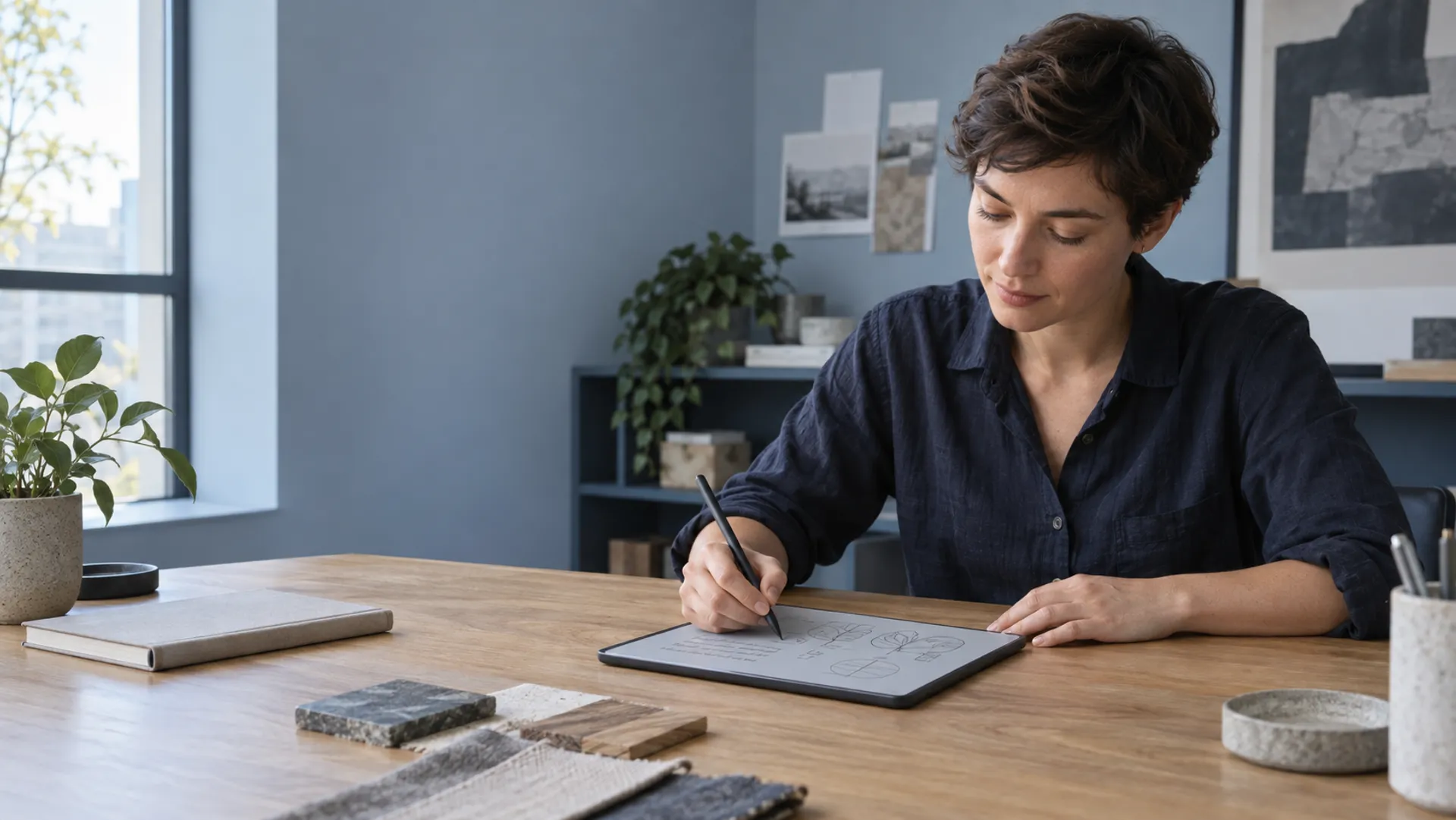 Person nutzt ein E-Ink-Tablet zum Thema Handschrift exportieren