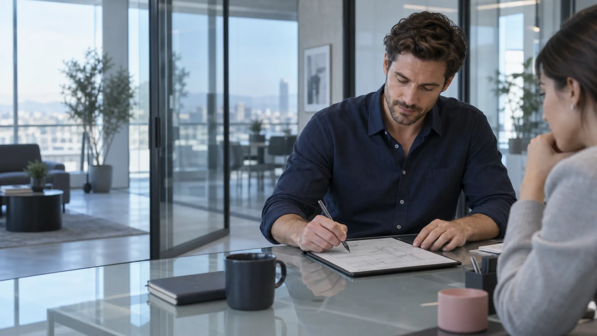 Person nutzt ein E-Ink-Tablet zum Thema OneNote